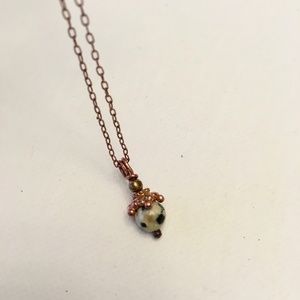 Handmade Dalmatian Obsidian Necklace
